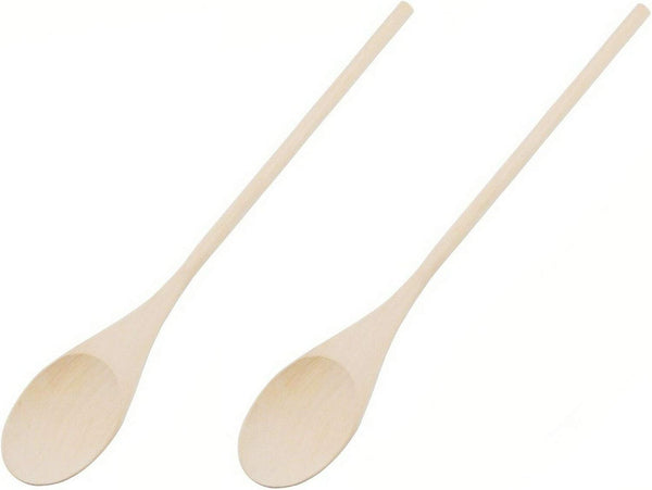 18-Inch Long Handle Wooden Cooking Mixing Spoon, Birch Wood (Set of 2)