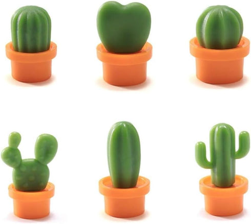 Jolitee 6-Piece Mini Cactus Fridge Magnets - Strong Versatile Magnets for Refrigerators & Cabinets
