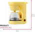 Holstein Housewares 5 Cup Drip Coffee Maker, User Friendly with Permanent Filter, Yellow