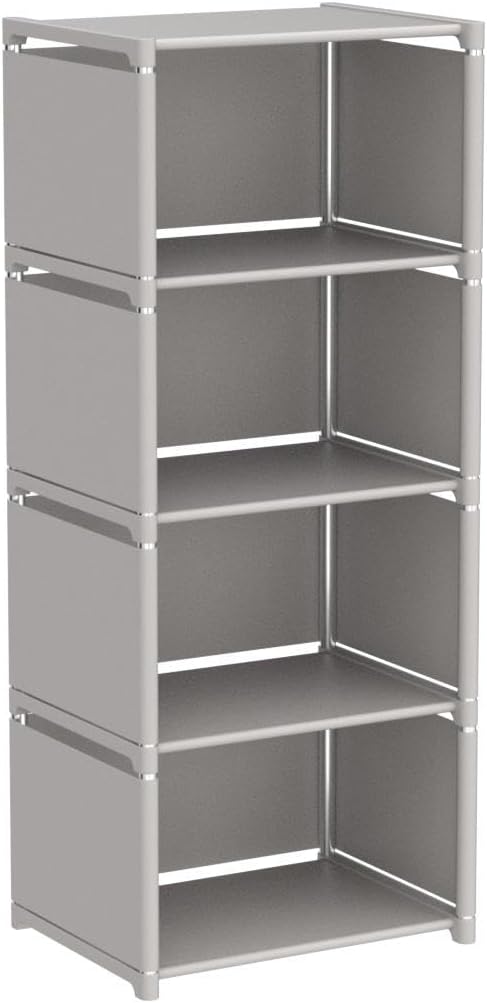 RIIPOO 4 Cube Storage Organizer Shelves for Bedroom Closet, Space-Saving 5-Layer Compact Bookshelf Unit Ideal for Small