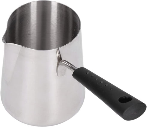 Stainless Steel Turkish Coffee Pot, 600ml Long Handled Milk Frother Pitcher for Home Coffee Shop