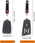 Set of 2 Silicone Spatula Turners, 600°F Heat Resistant Cooking Utensils for Nonstick Cookware, Rubber Flippers