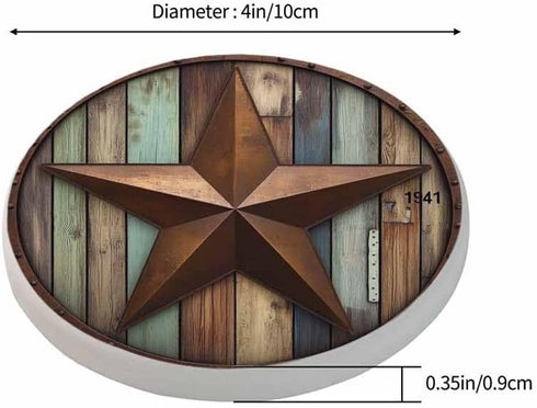 Pznen 2 Pack 100% Diatomiten,Set 2 Rustic Barn Star Coasters for Drinks Vintage Wooden Board Farm House Tabletop