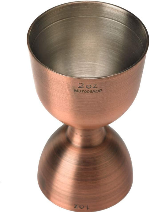 Barfly M37006ACP Heavy-Duty Bell Jigger, Straight Rim, 1 oz x 2 oz, Antique Copper