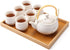 Dujust Japanese Tea Set, White Porcelain Tea Set with 1 Teapot Set,