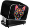 Toaster Cover 2 Slice, Sugar Skull Cat Black, Day of Dead Cartoon Cats, Washable Protective Cover with Hang Loop