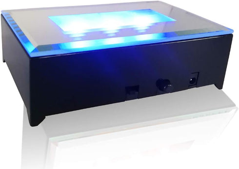 FANZI LED Rectangular Light Display Base | 3D LED Light Stand for Crystals and Glass Art (Black)
