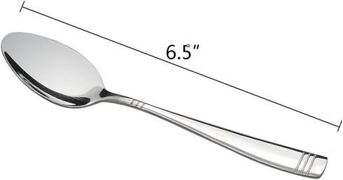 Stainless Steel Dessert Spoon, 6.5-Inch, Set of 12