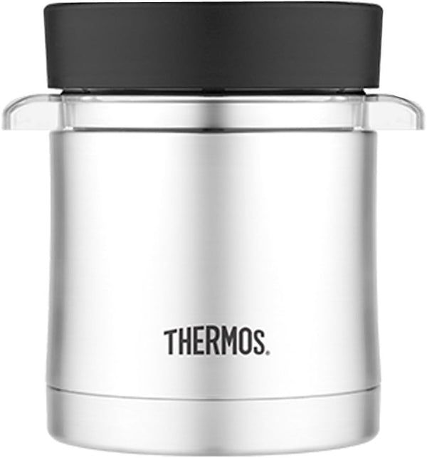 Thermos Food Jar with Microwavable Container - 12-Ounce, Stainless Steel