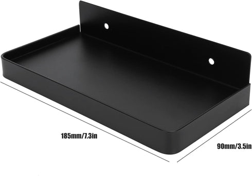 Walfront Stainless Steel Bathroom Phone Rack Holder Wall Mounted Phone Towel Storage Shelf Toilet Bathroom Supplies 185x90mm(black), Rack by Walfront
