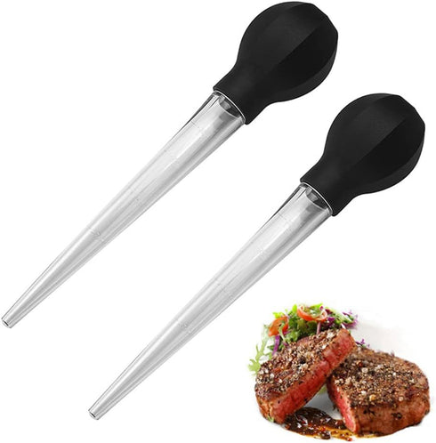 Turkey Baster with Cleaning Brush, Large Suction Bulb for Home Baking Kitchen Tool, Black