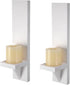 OwnMy Set of 2 Wooden Wall Candle Sconces Rustic Wall Pillar Candle Sconces,