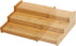 Lustiger Chef Spice Rack Organizer for Cabinet, Expandable Natural Bamboo Desk Shelf, 3-Tier Adjustable