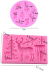 2Pcs/Set Christmas Tree Silicone Mold, Santa Claus, Reindeer, Snowflake, Snowman for DIY Chocolate, Cake Decor