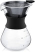 Pour Over Coffee Maker with Stainless Steel Filter, Reusable Glass Coffee Pot Manual Dripper, No Paper Filters