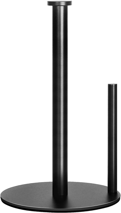 Paper Towel Holder Countertop - OBODING Black Kitchen Stand for Organization, Stainless Steel for Standard Rolls