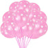 TONIFUL 100pcs Pink and White Polka Dots Balloons - 12inch Large Latex Party Balloons for Wedding and Birthday