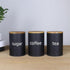 SOTECH Metal Food Storage Jar Set of 3 - Farmhouse Coffee Canisters with Bamboo Lids for Kitchen Decor