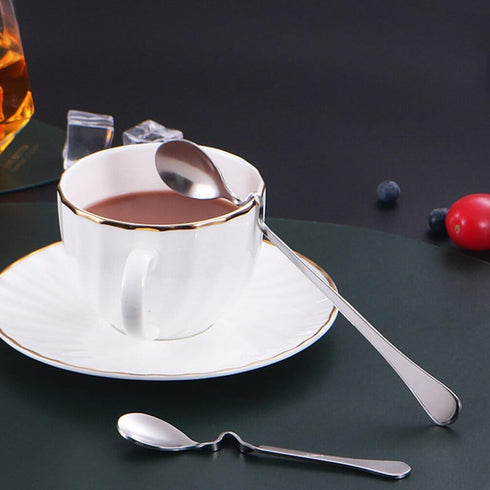 4pcs Hanging Coffee Spoons, Bending Handle Stainless Steel Jam Spoons for Tea, Coffee, Dessert