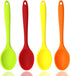 4 Pieces Silicone Mixing Spoon Set, Heat Resistant Basting Spoon, Non-stick Spoon 8.2" for Mixing, Baking, Serving