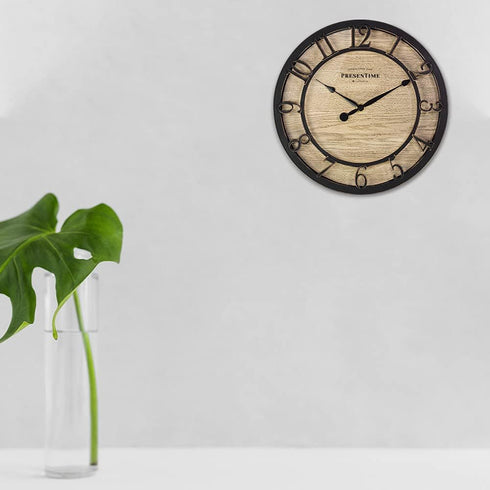 Presentime & Co 10" Farmhouse Series Wall Clock - Vintage Design, Cottage Style, Oil Rubbed Bronze