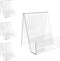 Acrylic Book Stand with Ledge - 4PC 4 Inch Clear Display Easel for Books, Magazines, Plates, Pictures, Artworks