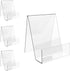 Acrylic Book Stand with Ledge - 4PC 4 Inch Clear Display Easel for Books, Magazines, Plates, Pictures, Artworks