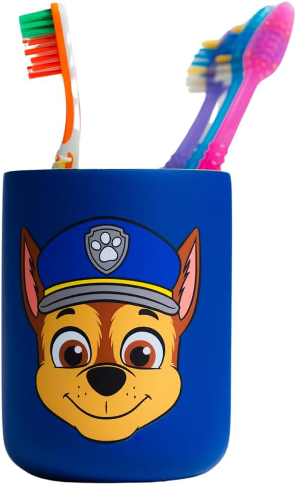 Paw Patrol Chase Kids Toothbrush Holder - Makeup Brushes/Pens Tumbler, (Officially Licensed