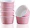 Ramekins 6oz Oven Safe, Creme Brulee and Souffle Dishes, Porcelain Baking Bowls, Set of 6, Pink