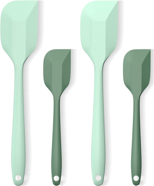 Silicone Spatula Set, Premium Heat Resistant Spatulas, 2 Small & 2 Large Flexible Scrapers for Baking and Cooking