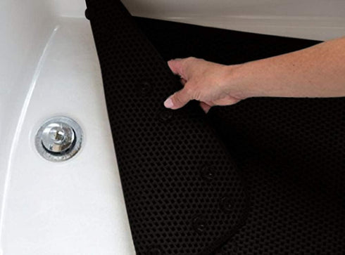 Deluxe Bathtub Mat Non Slip, Soft Foam Bath Mats for Bathroom Tub with Drain Holes, 36” X 17” - Black