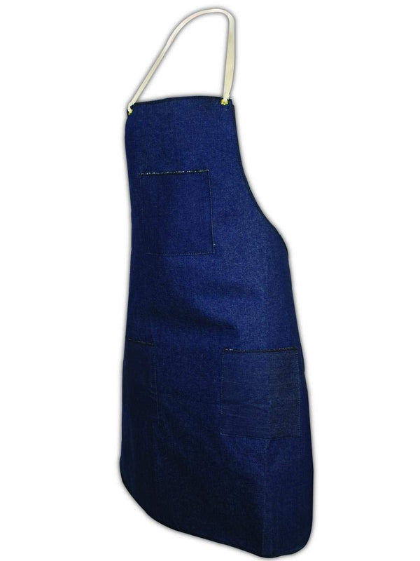 MAGID 2940 Blue Denim 28 x 36 Bib-Style Apron with Pockets (3