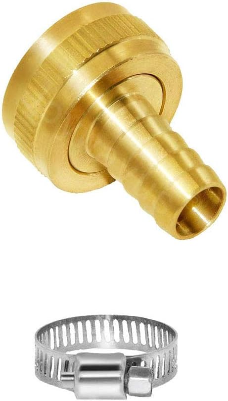 YOUHO Garden Hose Adapter 5/8" to Faucet, Reusable Connector for Rain Bird, Orbit, Dig, Toro 5/8 Tubing x 3/4" (F) GHT