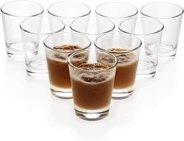 BCnmviku Clear Shot Glasses Sets with Heavy Base, 1.5 oz (10 Pack)