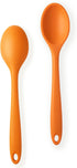 2 Pcs Silicone Spoons for Cooking, Heat Resistant Non-Stick Mixing Spoon for Kitchen Baking Stirring Tools (Orange)