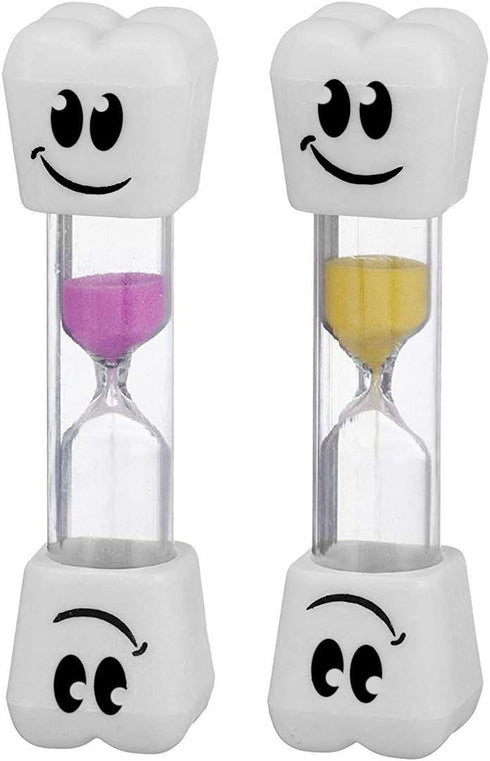 Smile Tooth 2 Minute Sand Timer, Assorted Colors (2 Pack)