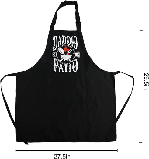 Grill Aprons for Men with Pockets, Daddio of the Patio Funny Gifts for Dad Birthday