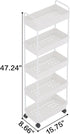 5 Buzowruil Rolling Storage Cart Tier Organizer Mobile Shelving Unit Storage Rolling Utility Cart with Wheels