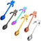 Cat Spoon Coffee Tea Spoon Set, ESRISE Stainless Steel Mini Long Cute Kitten Teaspoons for Dessert Mixing (Multicolor)