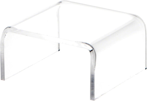 Plymor Clear Acrylic Short Square Display Riser, 2" W x 2" D x 1" H (3/32" thick) (6 Pack)