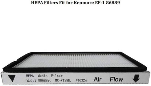 VideoPUP 2 Pack Exhaust HEPA Filters with Foam Filters, Compatible with Kenmore EF-1 Model 86889, Panasonic MC-V199H,