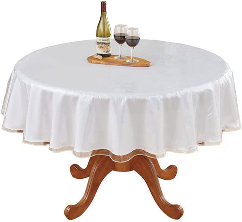 Heavy-Duty Deluxe Crystal Clear Vinyl Tablecloth Protector 70" Round LAMINET