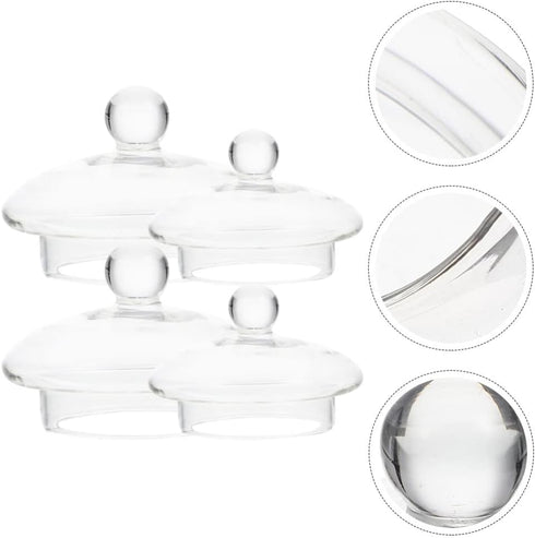UPKOCH Tea Steeper, 4 Pack Glass Teapot Lid Replacement, Teapot Strainer Covers and Tea Filters