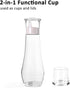 ZOBONETI 8.8 OZ, Set 2 Mouthwash Dispenser For Bathroom, Glass Mouth Wash Dispensers With Cup, Mouthwash Container