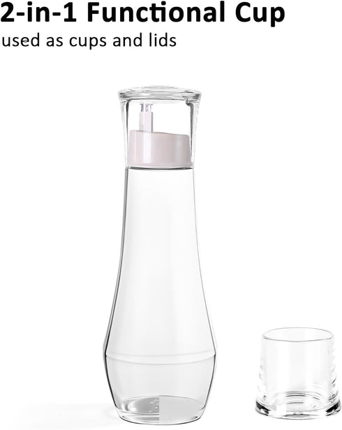 ZOBONETI 8.8 OZ, 1P Glass Mouthwash Dispenser For Bathroom, Mouth Wash Dispensers With Cup, Mouthwash Container Bottle