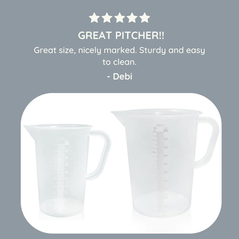 Appletofu Plastic Graduated Measuring Pitcher, 2000ml Large Cylinder with Handle and Pour Spout