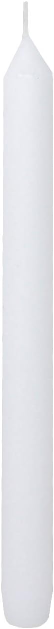 Rambue White Dinner Table Candle 9.5 Inch Long, Dripless Smokeless Burn 8 Hours, 10 Pack Candles