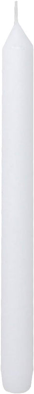 Rambue White Dinner Table Candle 9.5 Inch Long, Dripless Smokeless Burn 8 Hours, 10 Pack Candles