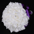 Wedding Bouquets for Bride, White, Bridesmaid Holding Flowers for Wedding Decoration (Purple+White)