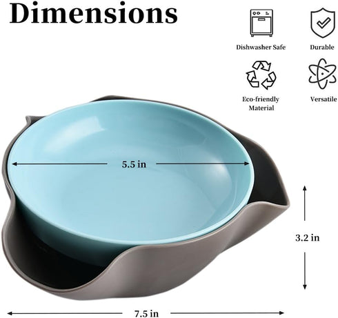 Rvdxur Plastic Pistachio Bowl with Shell Storage, Double Dish Snack Bowl Serving Dish Nut Bowls Storage for Sunflower
